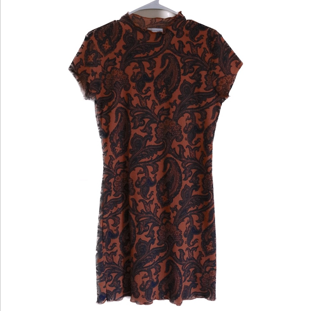 UO paisley mock neck mini dress